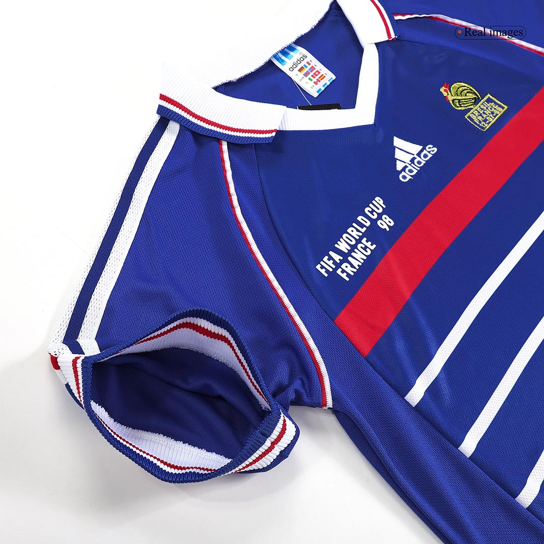 Camiseta Retro 1998 ZIDANE #10 Francia Primera Equipación Copa del Mundo