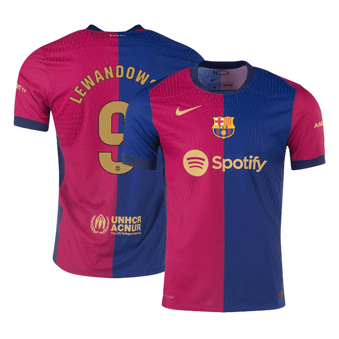 Camiseta LEWANDOWSKI #9 Barcelona 2024/25 Primera Equipación - Versión Jugador