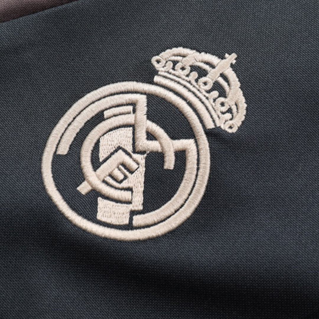 Men's Real Madrid Zipper Sweatshirt Kit (Top+Pants) 2024/25 Football Kit UK