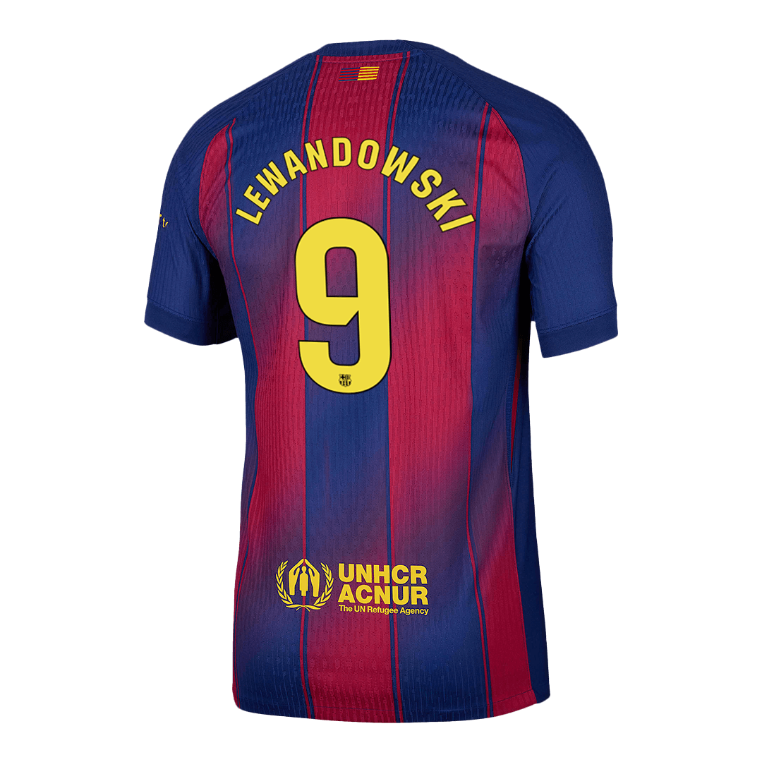 Camiseta Auténtica LEWANDOWSKI #9 Barcelona 2025/26 Primera Equipación-Versión Jugador