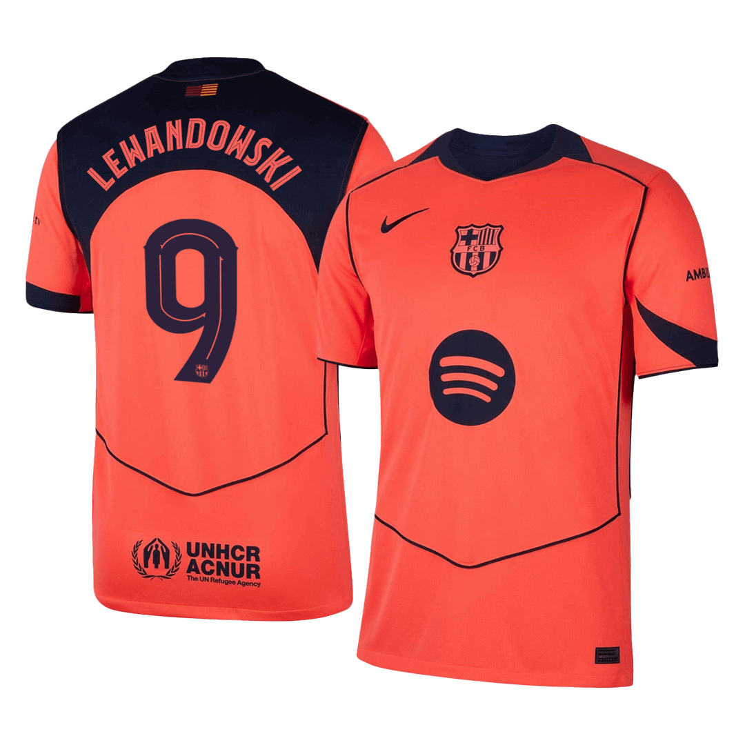 UCL Camiseta LEWANDOWSKI #9 Barcelona 2025/26 Tercera Equipación - Versión Hincha