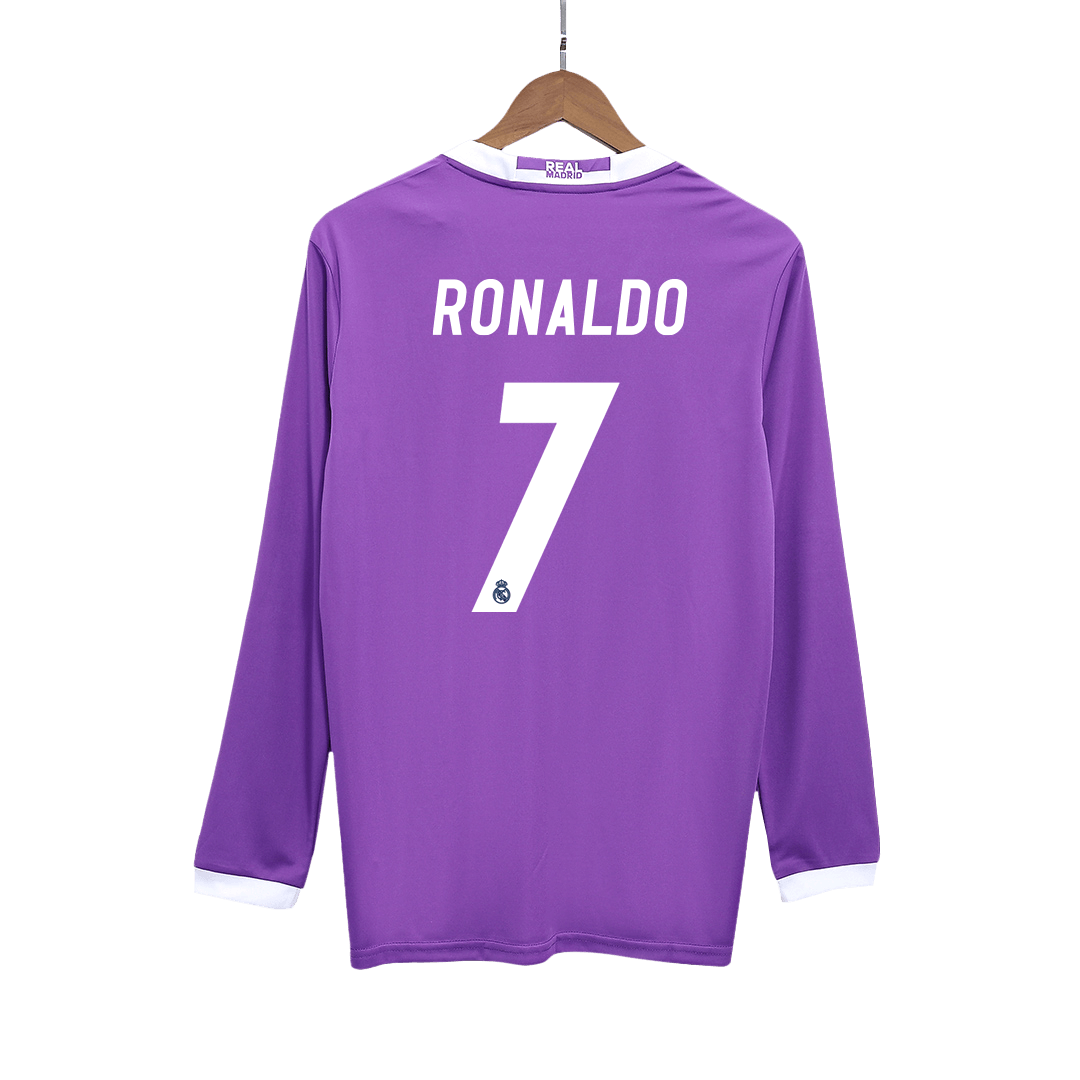 Camiseta Retro 2016/17 Ronaldo #7 Real Madrid Segunda Equipación Manga Larga
