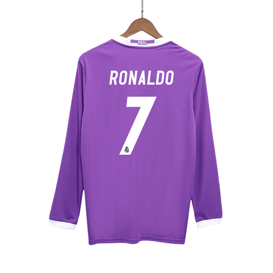 Camiseta Retro 2016/17 Ronaldo #7 Real Madrid Segunda Equipación Manga Larga