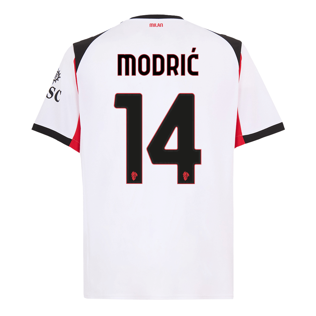 Camiseta MODRIĆ #14 AC Milan 2025/26 Segunda Equipación-Versión Hincha