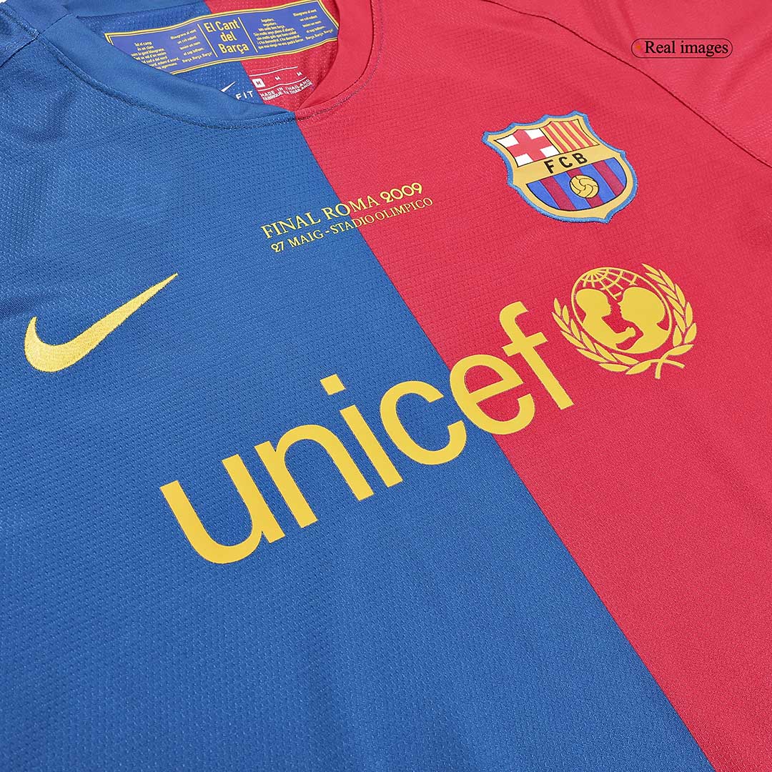 UCL Camiseta Retro 2008/09 Barcelona Primera Equipación Manga Larga