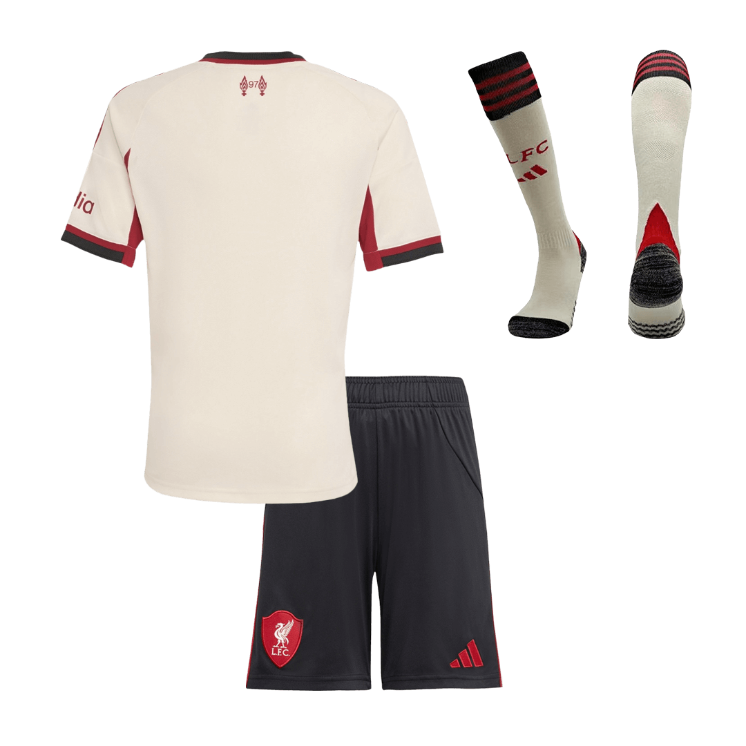 Conjunto Infantil Completo Liverpool 2025/26 Segunda Equipación Kids