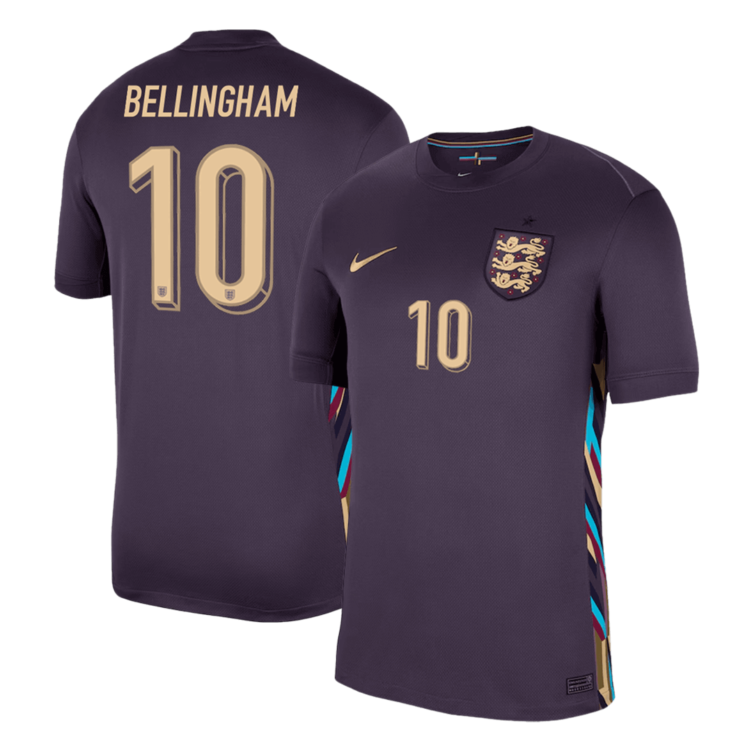 Camiseta BELLINGHAM #10 Inglaterra Euro 2024 Segunda Equipación Visitante Hombre-Versión Hincha
