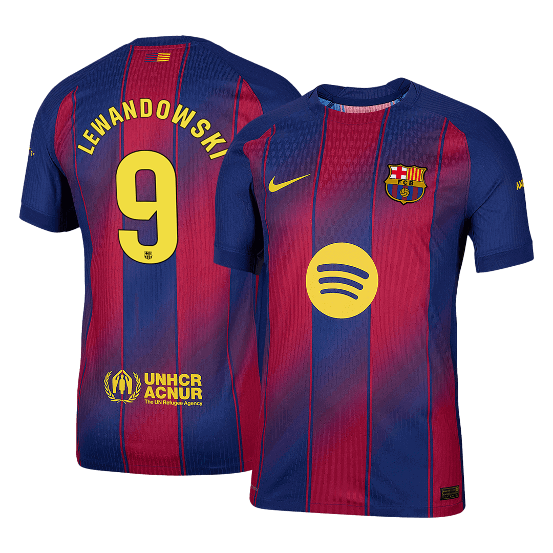 Camiseta Auténtica LEWANDOWSKI #9 Barcelona 2025/26 Primera Equipación-Versión Jugador