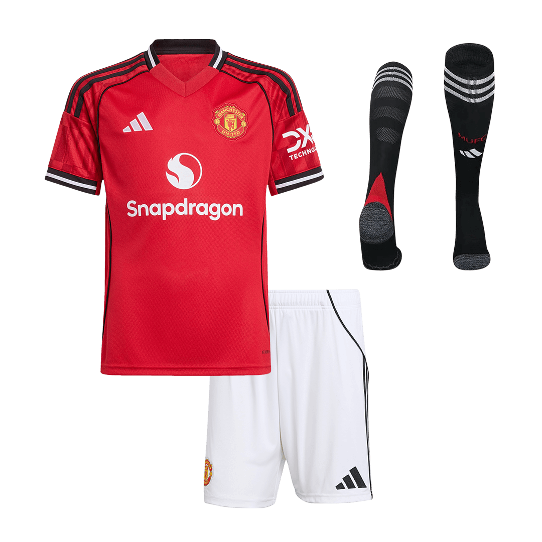 Conjunto Infantil Completo Manchester United 2025/26 Primera Equipación Kids