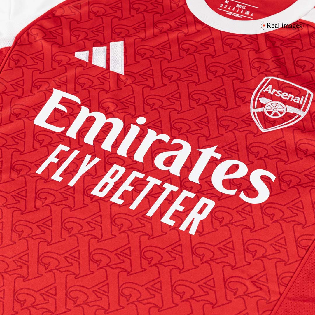 Calidad Premium Camiseta SALIBA #2 Arsenal 2025/26 Primera Equipación -Versión Hincha