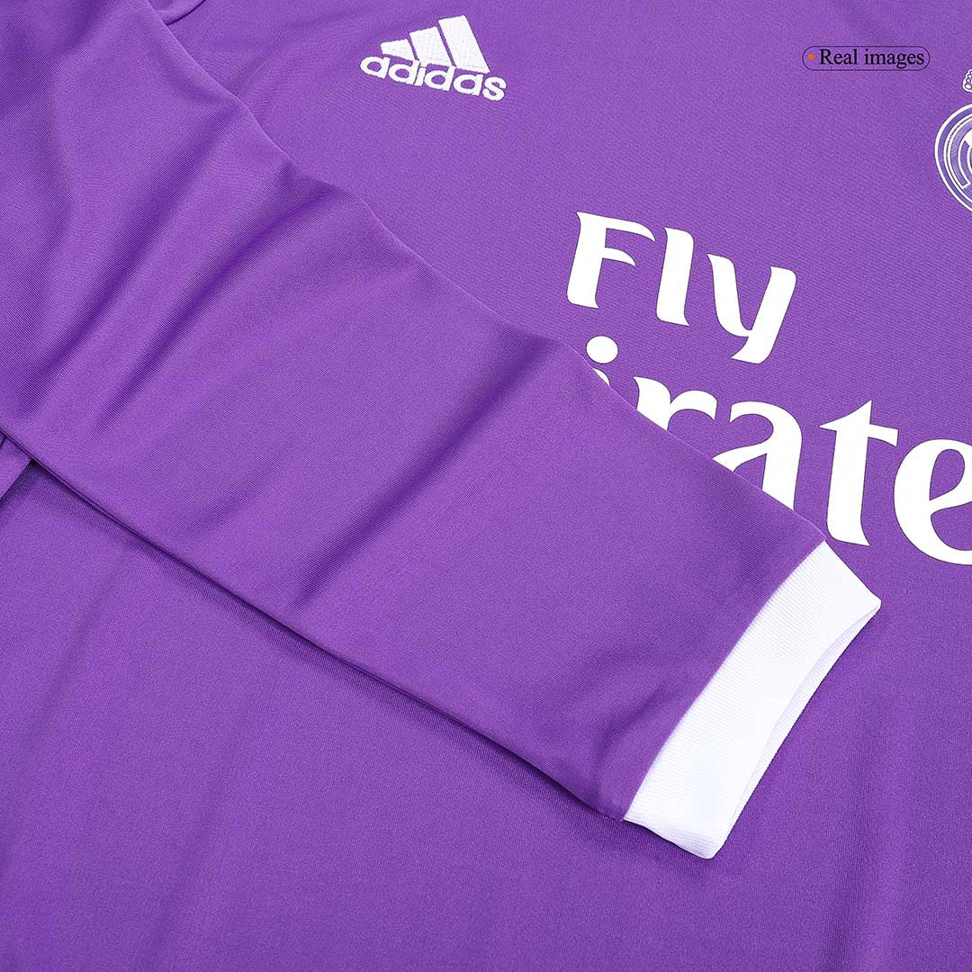 Camiseta Retro 2016/17 Benzema #9 Real Madrid Segunda Equipación Manga Larga