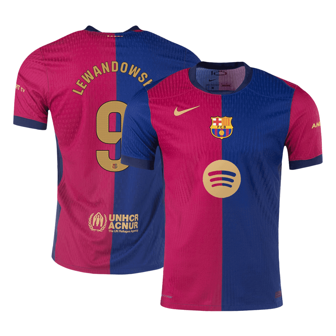 Camiseta LEWANDOWSKI #9 Barcelona 2024/25 Primera Equipación - Versión Jugador