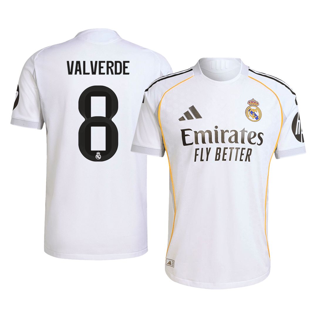 Camiseta Auténtica VALVERDE #8 Real Madrid 2025/26 Primera Equipación-Versión Jugador