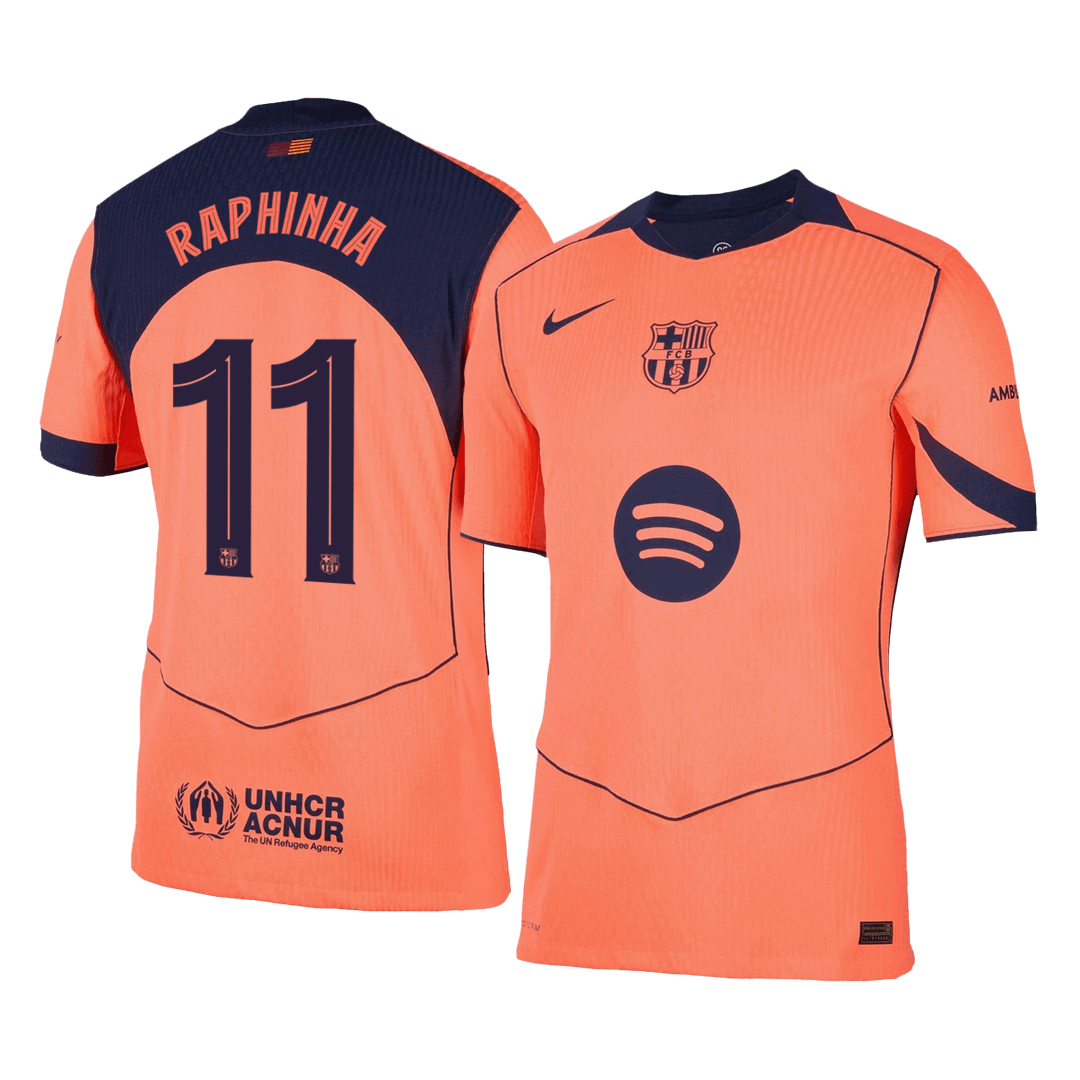 UCL Camiseta Auténtica RAPHINHA #11 Barcelona 2025/26 Tercera Equipación -Versión Jugador