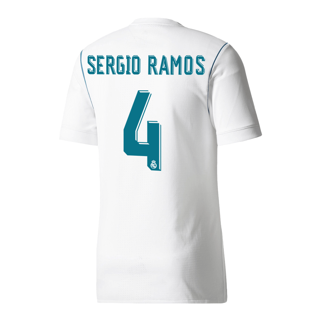 Camiseta Retro 2017/18 SERGIO RAMOS #4 Real Madrid Primera Equipación