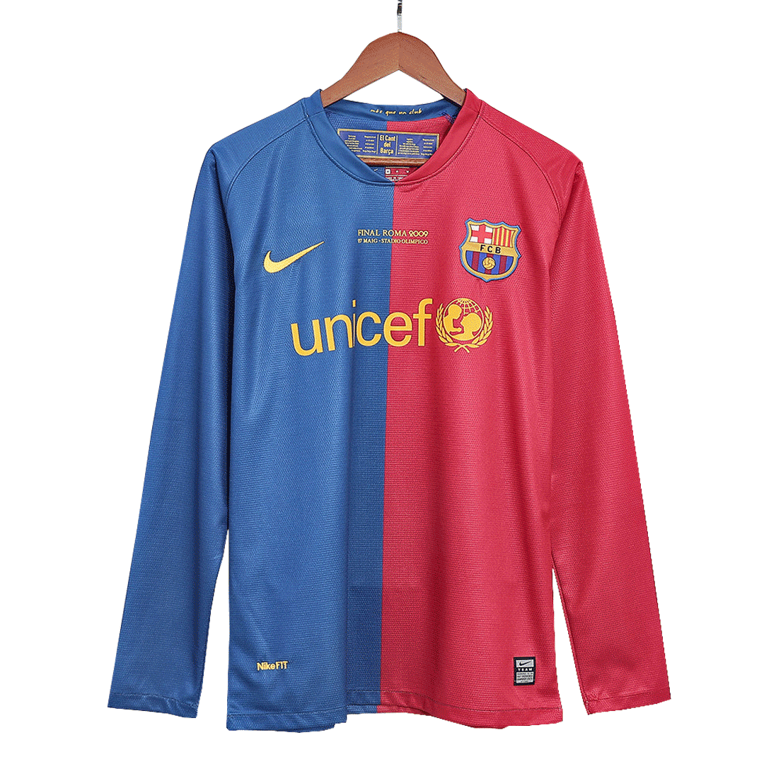 UCL Camiseta Retro 2008/09 Barcelona Primera Equipación Manga Larga