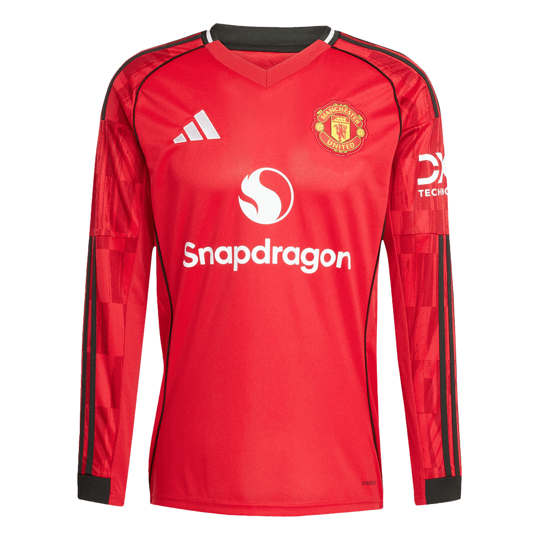Camiseta Manga Larga Manchester United 2025/26 Primera Equipación-Versión Hincha