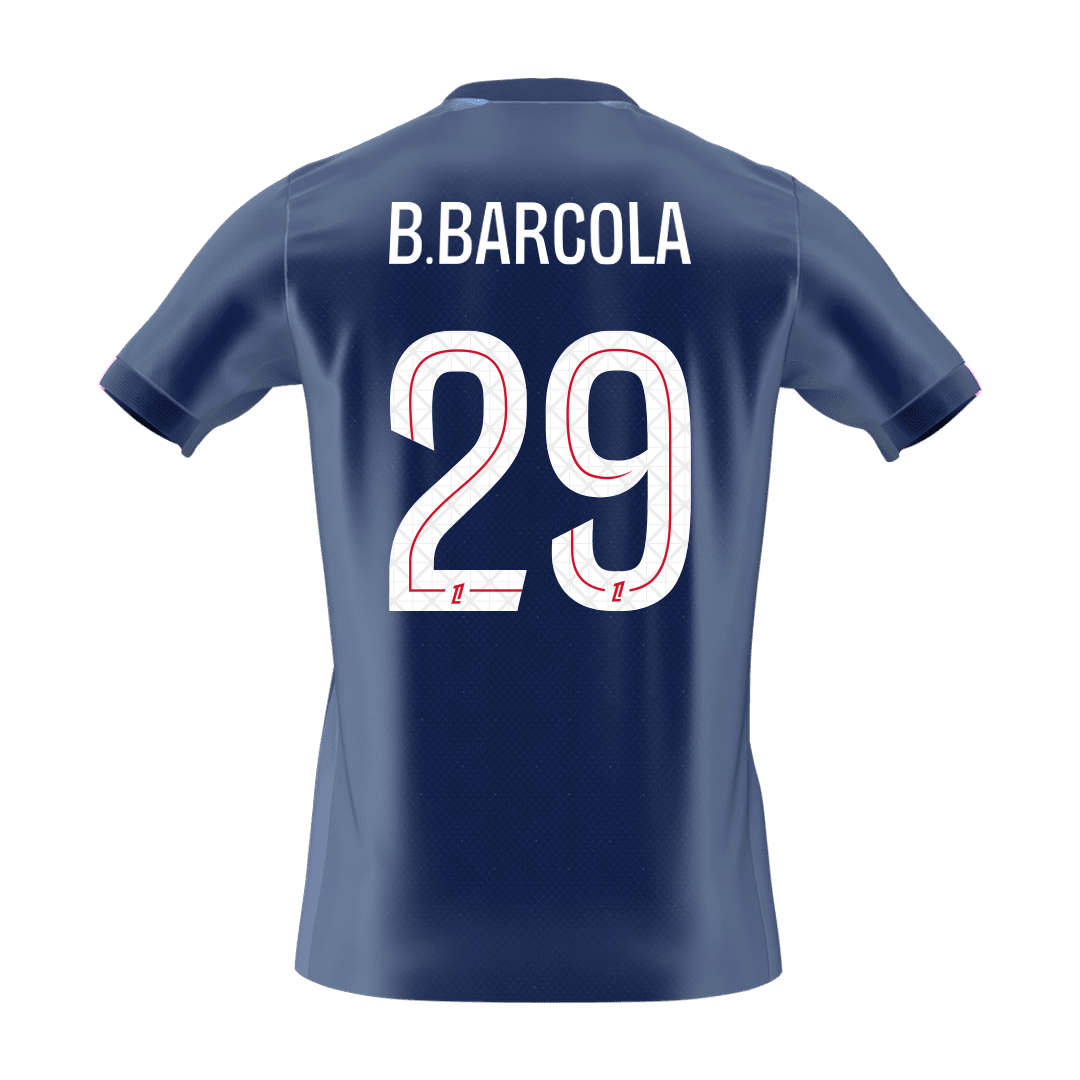 Calidad Premium Camiseta B.BARCOLA #29 PSG 2025/26 Primera Equipaci¨®n-Versi¨®n Hincha