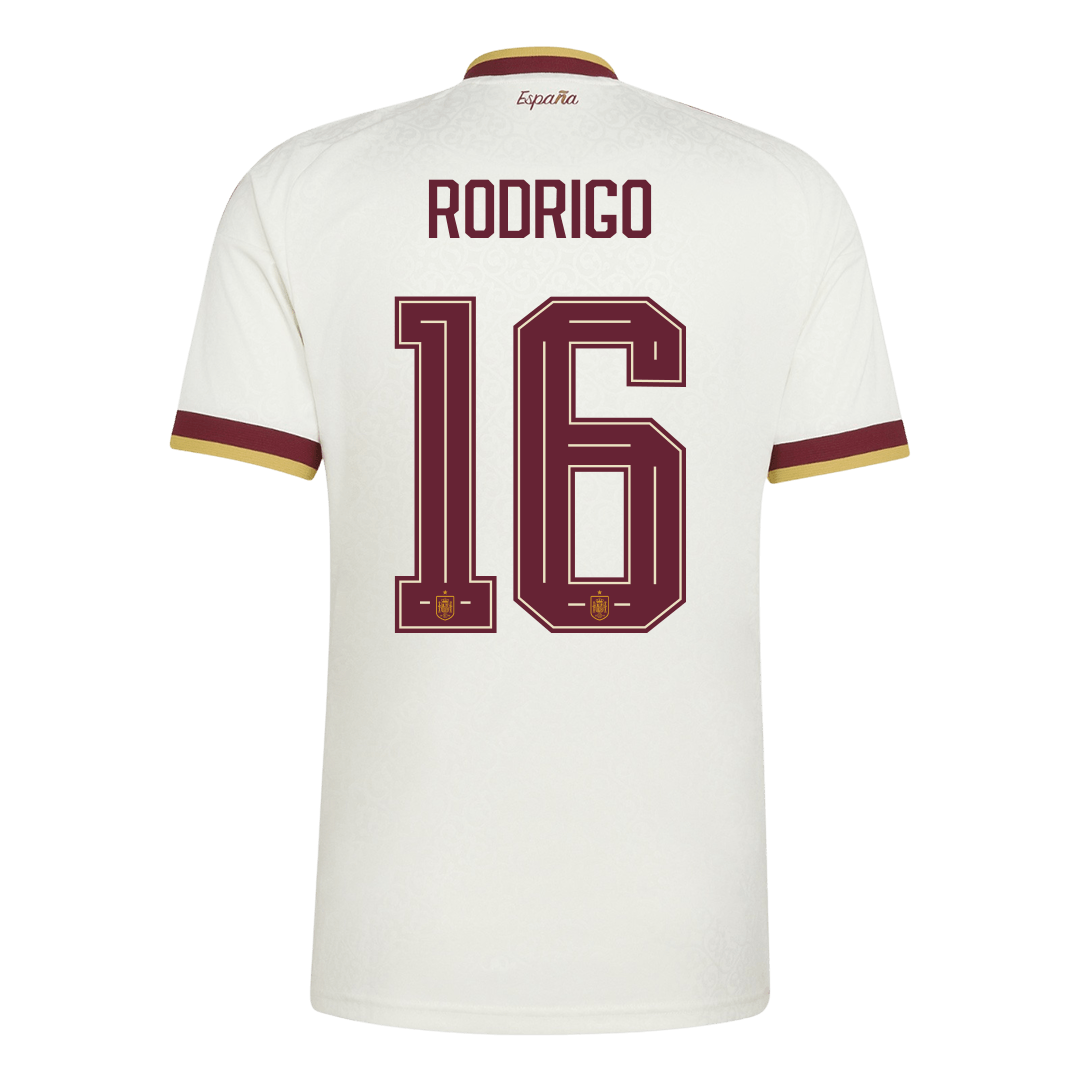 Camiseta RODRIGO #16 Spain 2026 Segunda Equipación Copa del Mundo - Versión Hincha