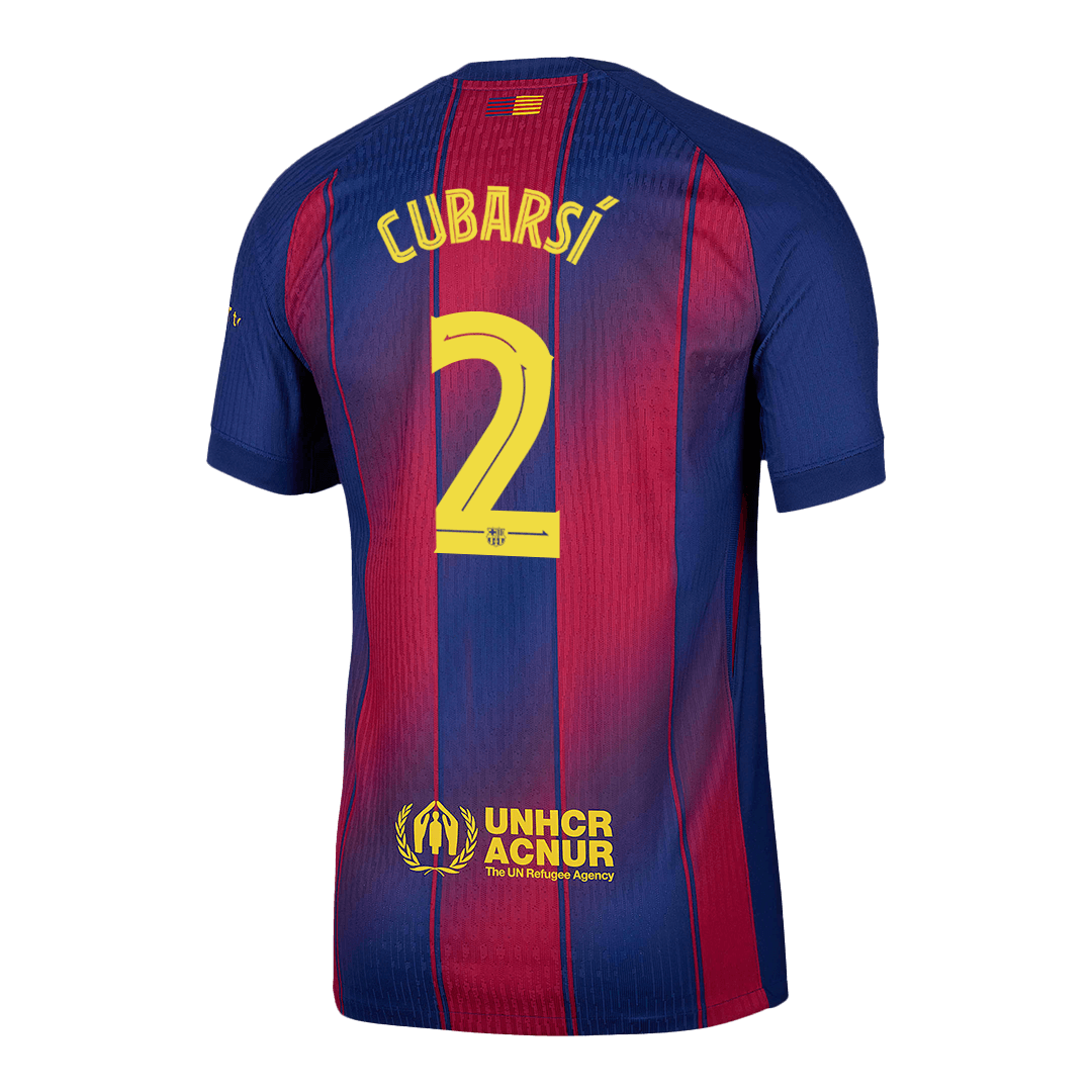 UCL Camiseta Auténtica CUBARSÍ #2 Barcelona 2025/26 Primera Equipación-Versión Jugador