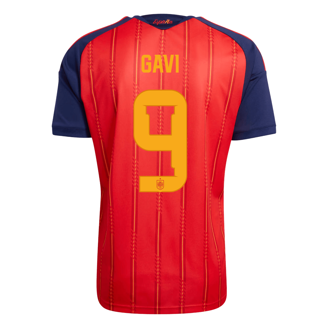 Calidad Premium Camiseta GAVI #9 Spain 2026 Primera Equipación Copa del Mundo -Versión Hincha