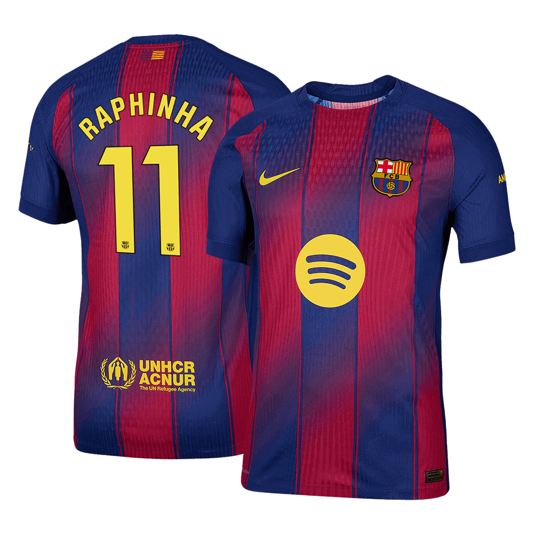 Camiseta Auténtica RAPHINHA #11 Barcelona 2025/26 Primera Equipación-Versión Jugador