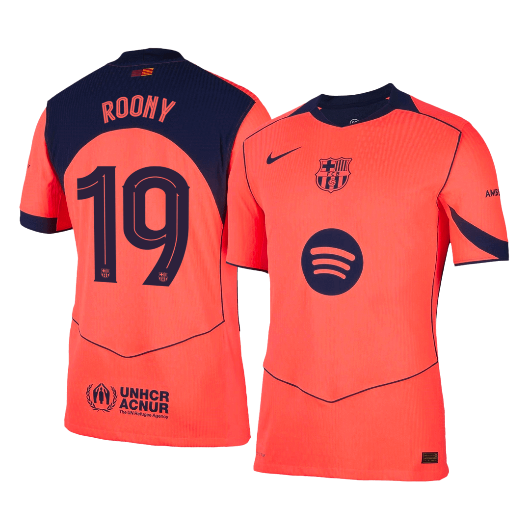 UCL Camiseta Auténtica ROONY #19 Barcelona 2025/26 Tercera Equipación -Versión Jugador