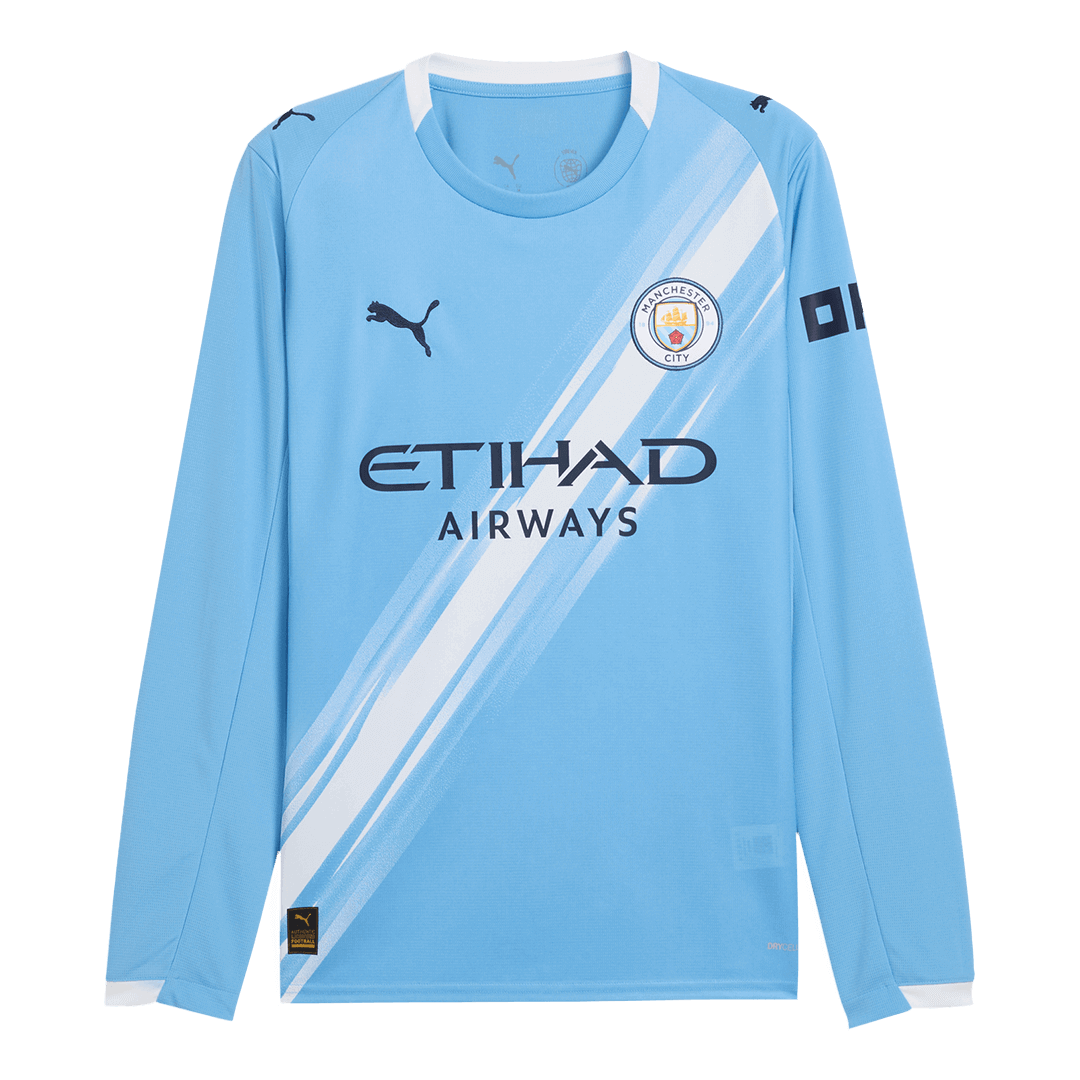 Camiseta Manga Larga Manchester City Primera Equipación 2025/26-Versión Hincha