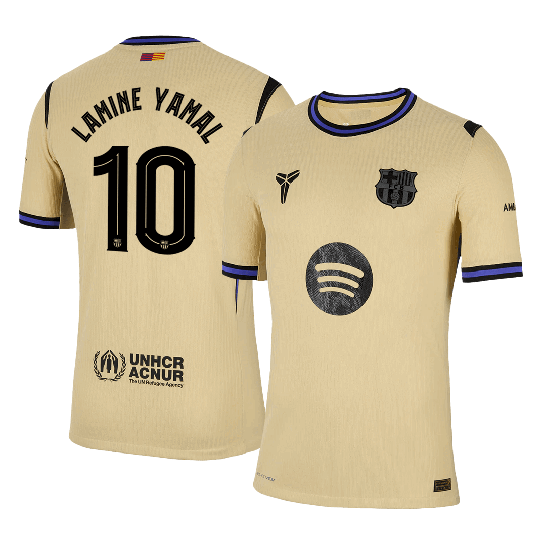 UCL Camiseta Auténtica LAMINE YAMAL #10 Barcelona 2025/26 Segunda Equipación-Versión Jugador