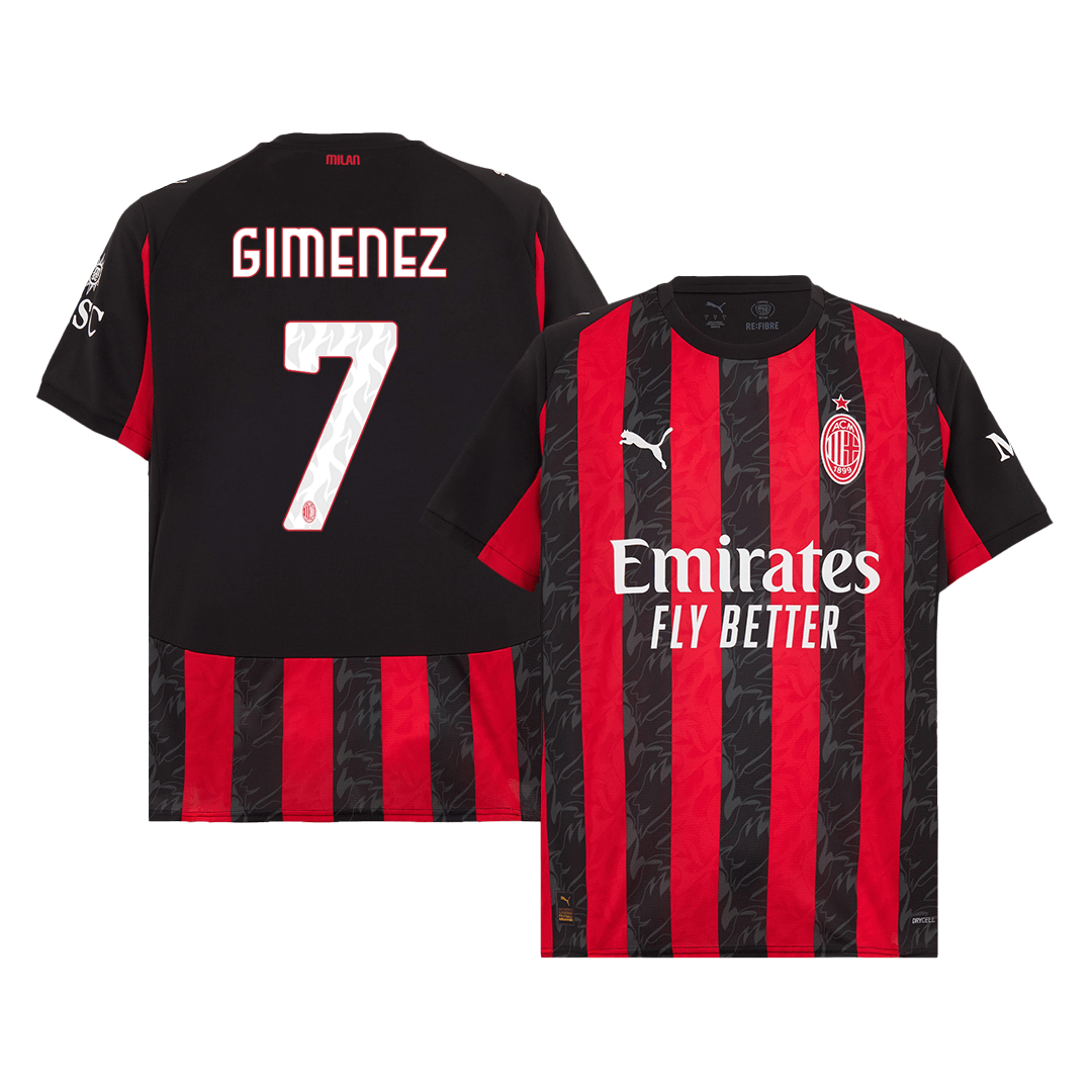Camiseta GIMENEZ #7 AC Milan 2025/26 Primera Equipación-Versión Hincha