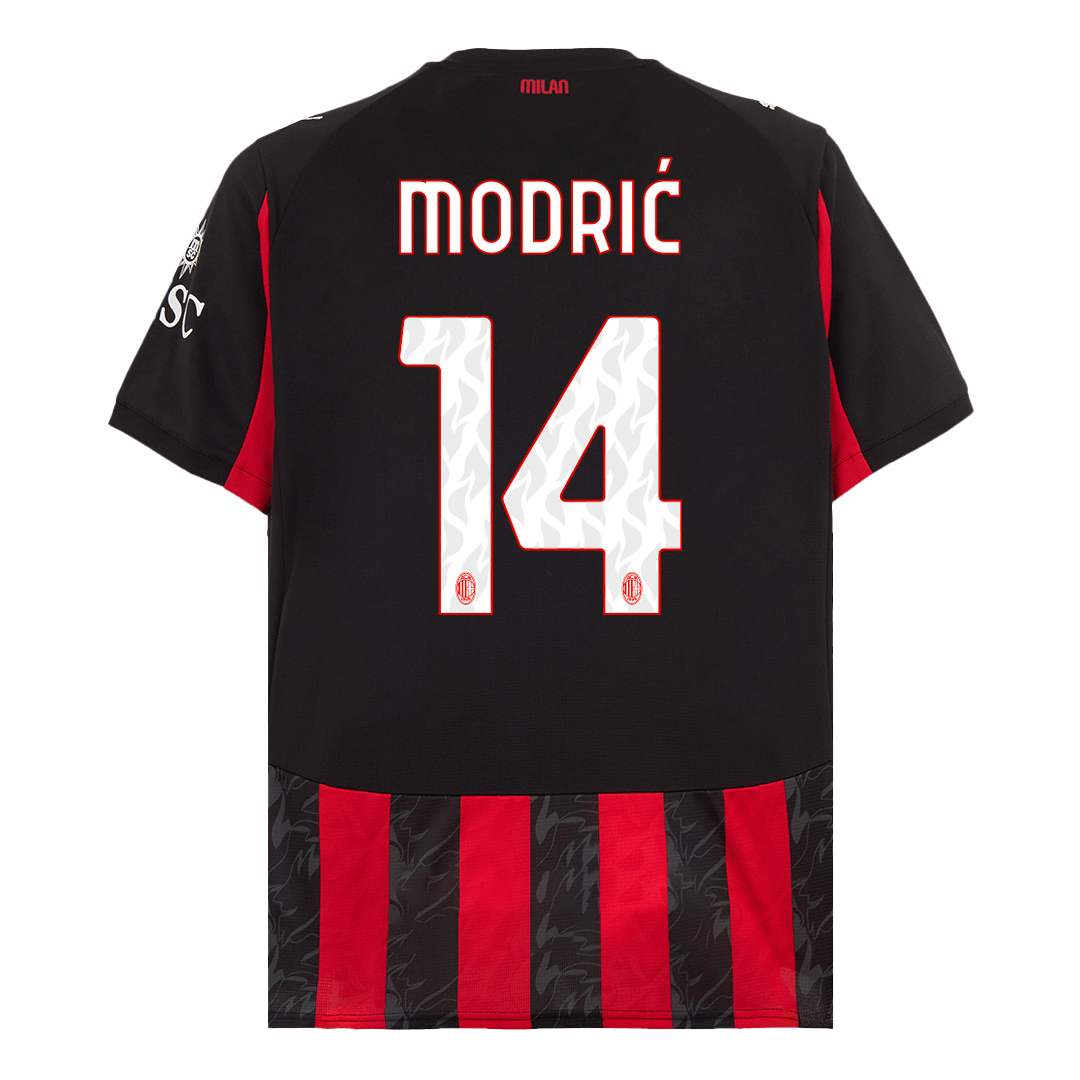 Camiseta MODRIĆ #14 AC Milan 2025/26 Primera Equipación-Versión Hincha