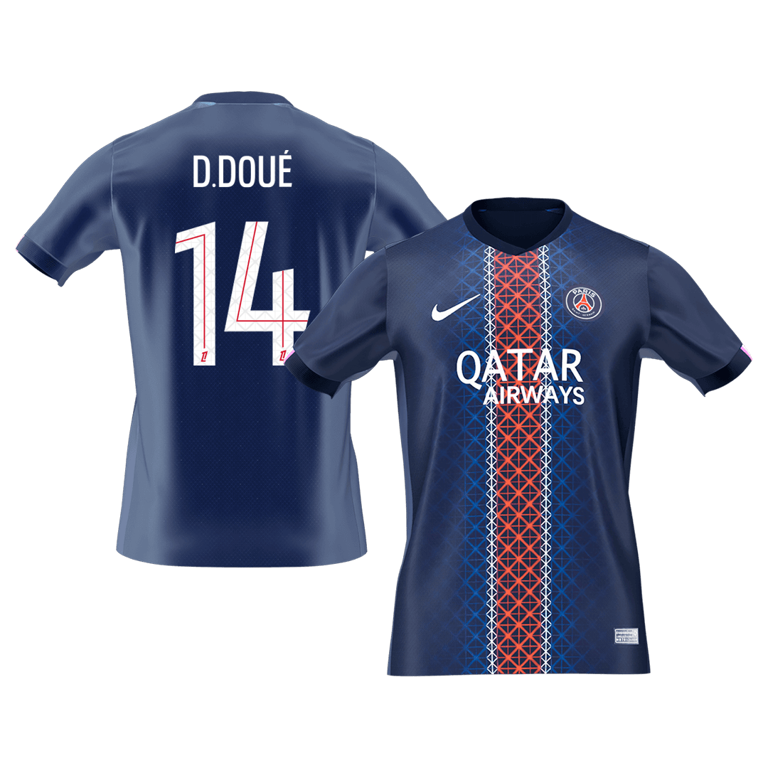 Calidad Premium Camiseta D.DOU¨¦ #14 PSG 2025/26 Primera Equipaci¨®n-Versi¨®n Hincha