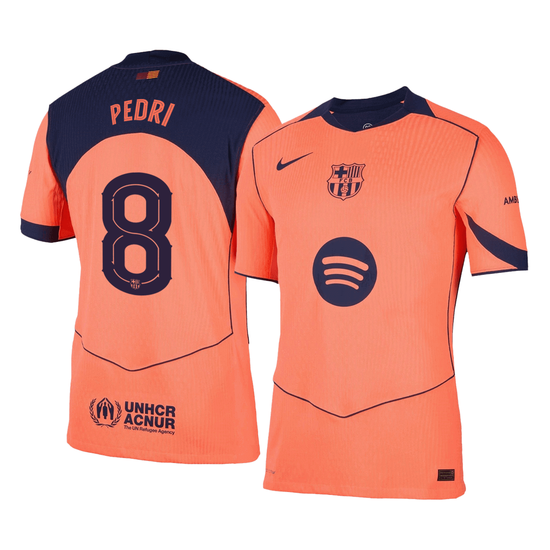 UCL Camiseta Auténtica PEDRI #8 Barcelona 2025/26 Tercera Equipación -Versión Jugador