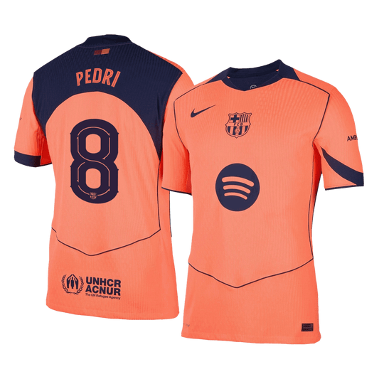 UCL Camiseta Auténtica PEDRI #8 Barcelona 2025/26 Tercera Equipación -Versión Jugador