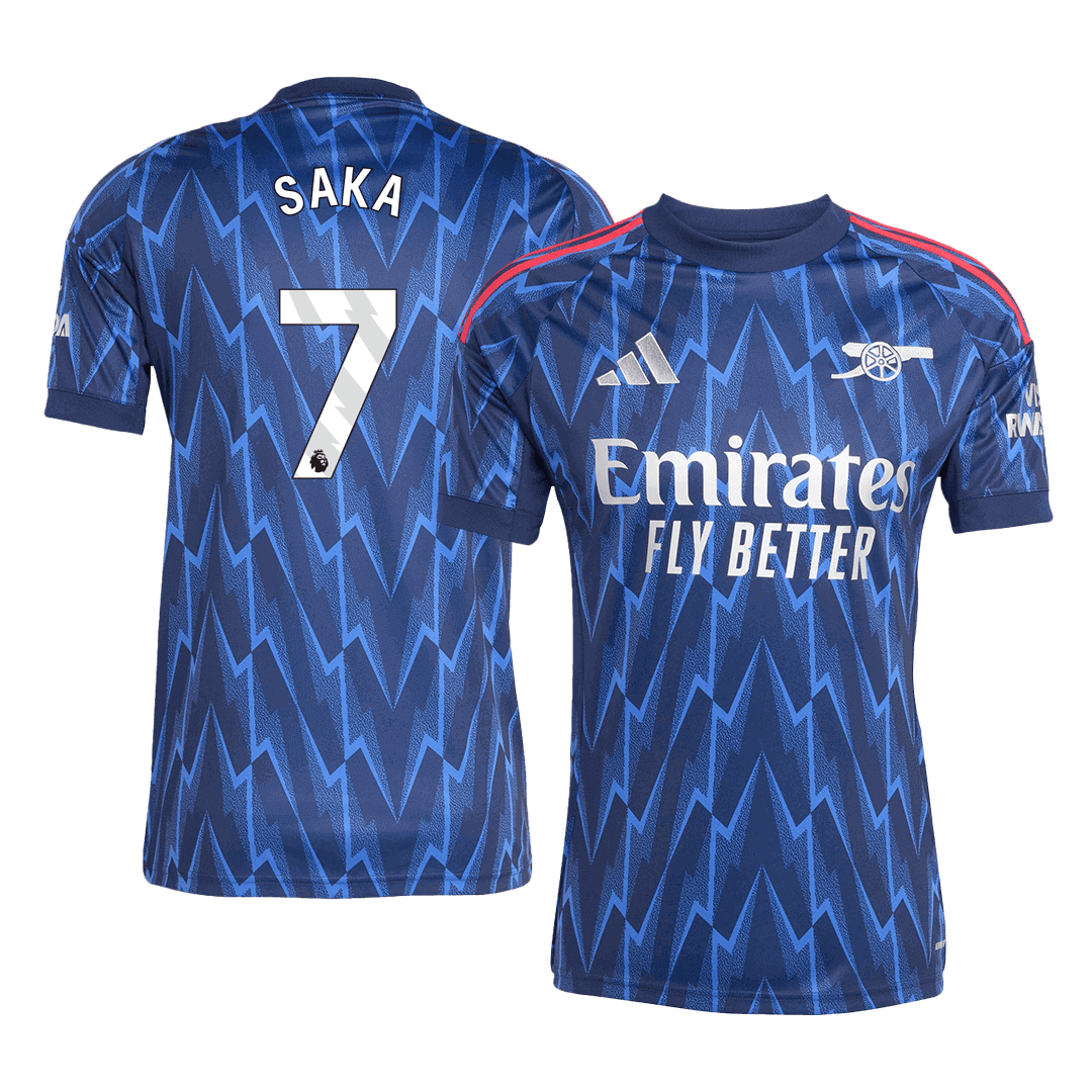 Camiseta SAKA #7 Arsenal 2025/26 Segunda Equipación-Versión Hincha