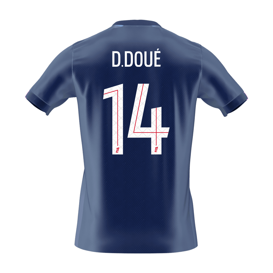 Calidad Premium Camiseta D.DOU¨¦ #14 PSG 2025/26 Primera Equipaci¨®n-Versi¨®n Hincha