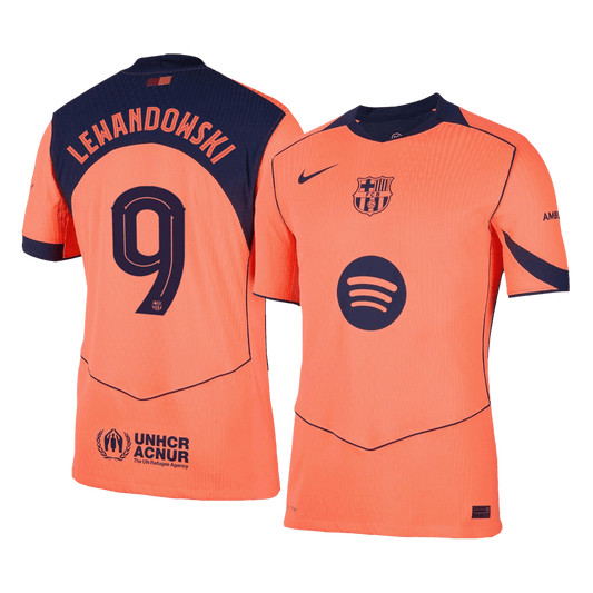 UCL Camiseta Auténtica LEWANDOWSKI #9 Barcelona 2025/26 Tercera Equipación -Versión Jugador