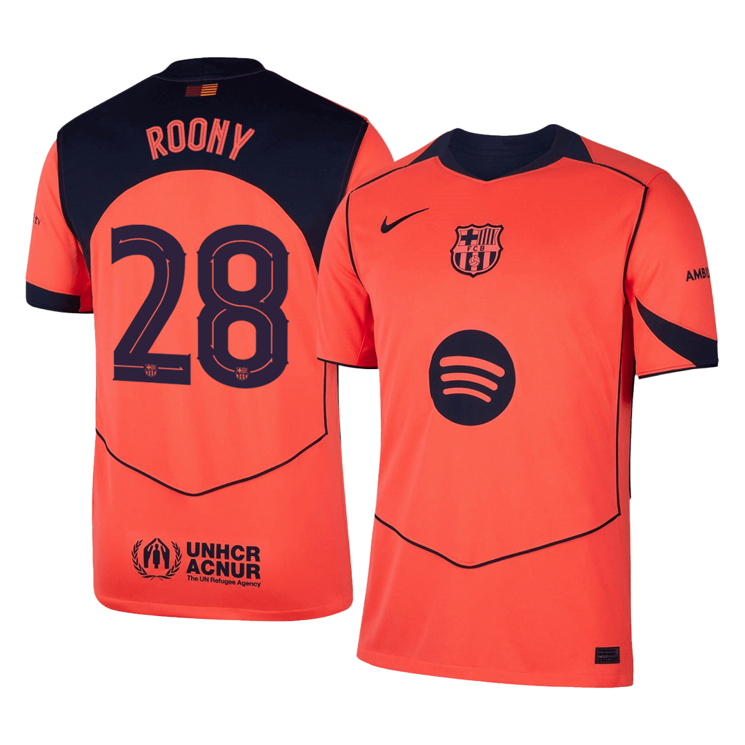 Camiseta ROONY #28 Barcelona 2025/26 Tercera Equipación - Versión Hincha
