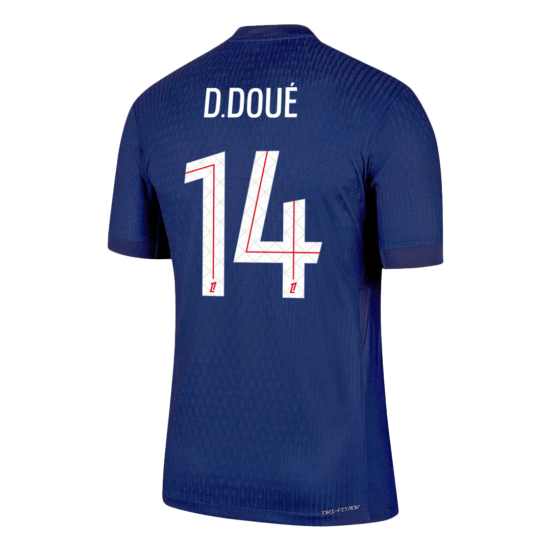 Camiseta Auténtica D.DOUÉ #14 PSG 2025/26 Primera Equipación-Versión Jugador