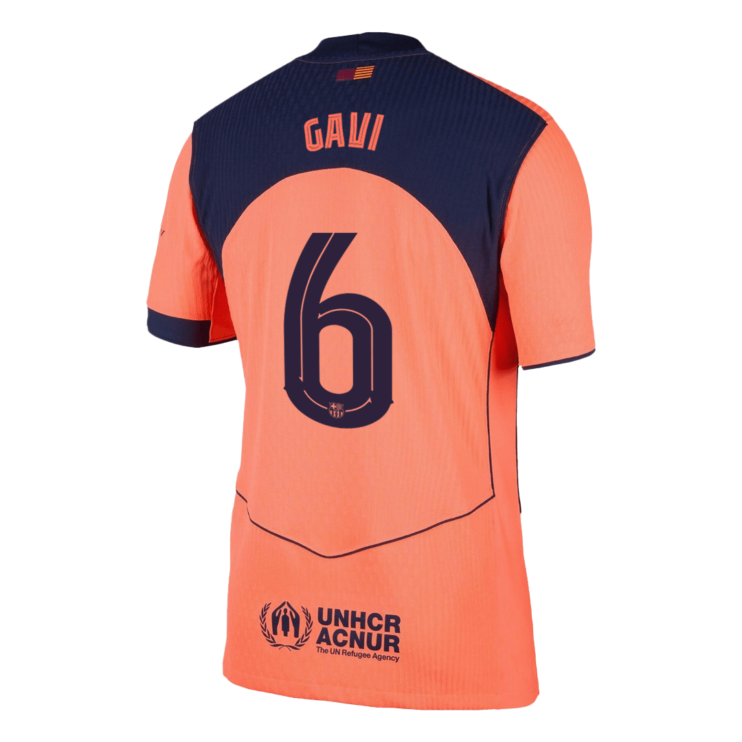 UCL Camiseta Auténtica GAVI #6 Barcelona 2025/26 Tercera Equipación -Versión Jugador