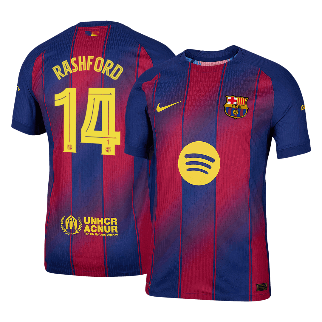 UCL Camiseta Auténtica RASHFORD #14 Barcelona 2025/26 Primera Equipación-Versión Jugador
