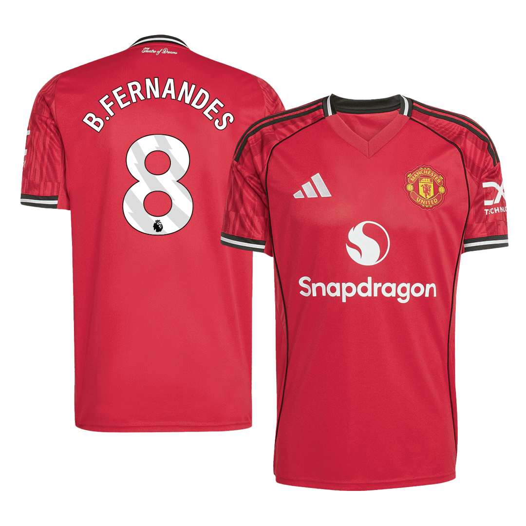 Camiseta B.FERNANDES #8 Manchester United 2025/26 Primera Equipación-Versión Hincha
