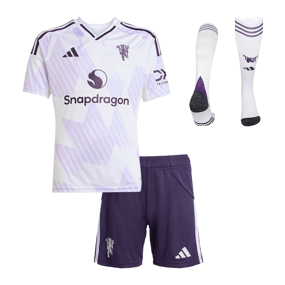 Conjunto Infantil Completo Manchester United 2025/26 Segunda Equipación Kids