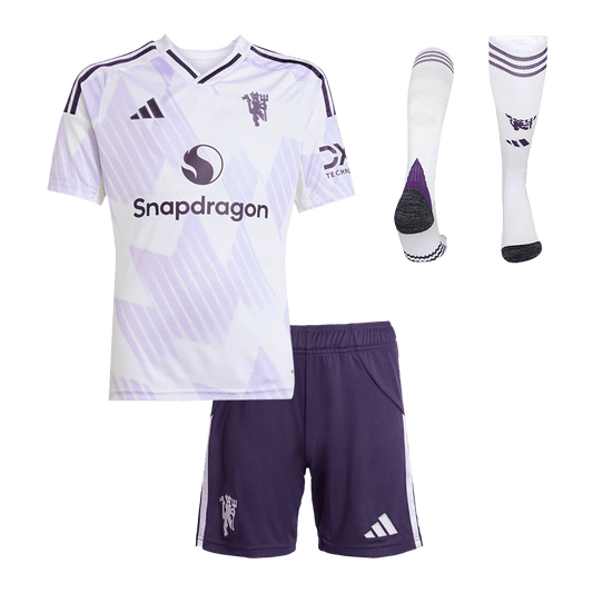 Conjunto Infantil Completo Manchester United 2025/26 Segunda Equipación Kids