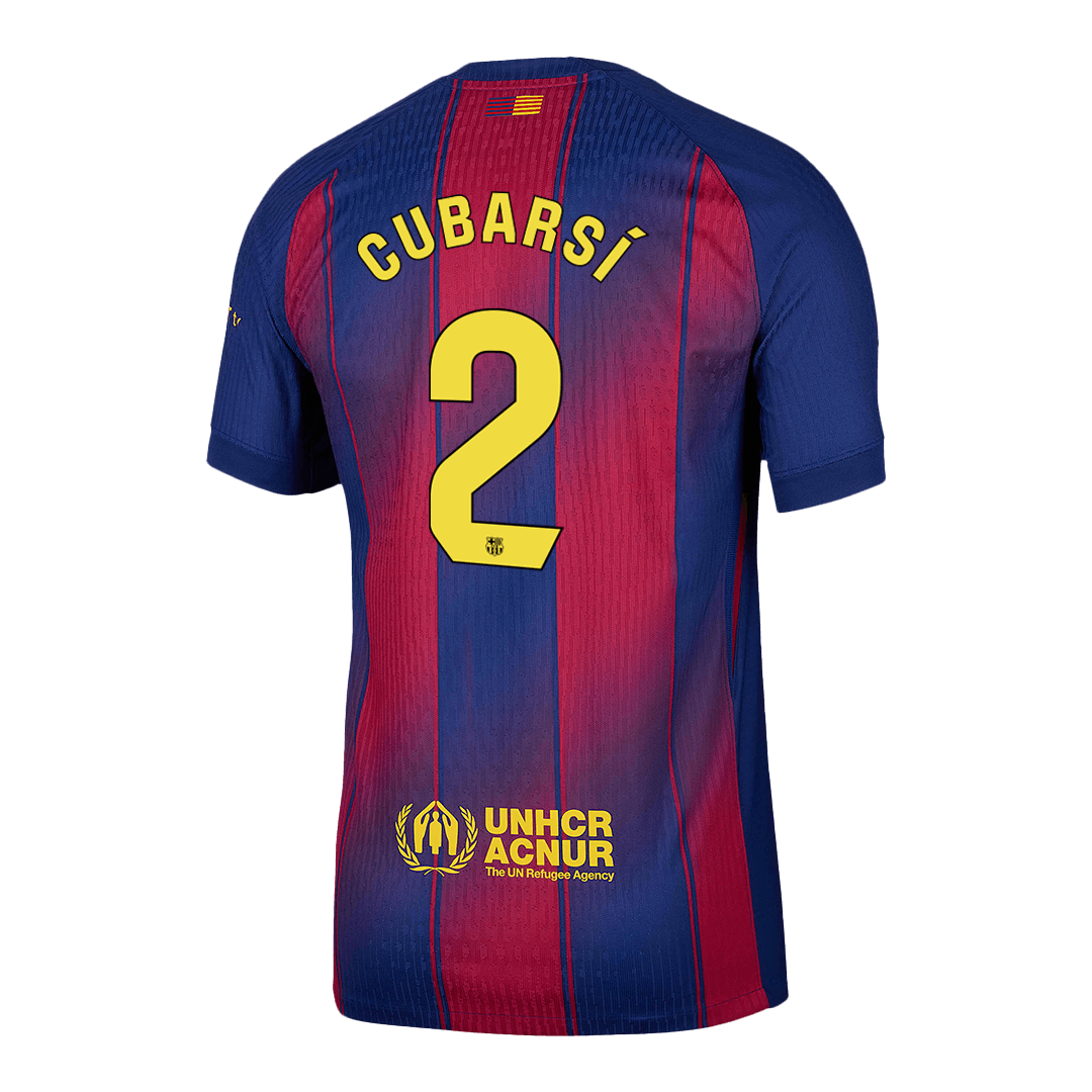 Camiseta Auténtica CUBARSÍ #2 Barcelona 2025/26 Primera Equipación-Versión Jugador