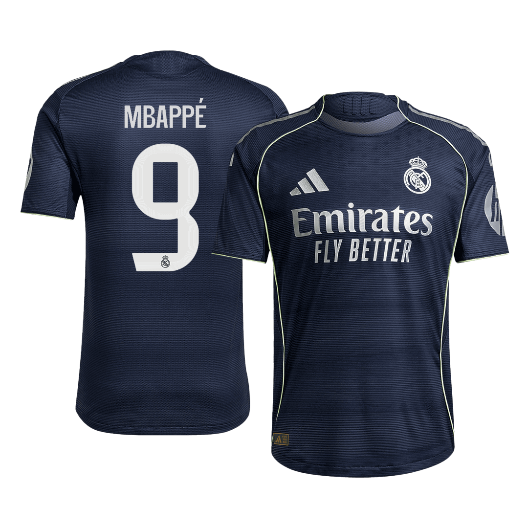 Camiseta Auténtica MBAPPÉ #9 Real Madrid 2025/26 Segunda Equipación-Versión Jugador