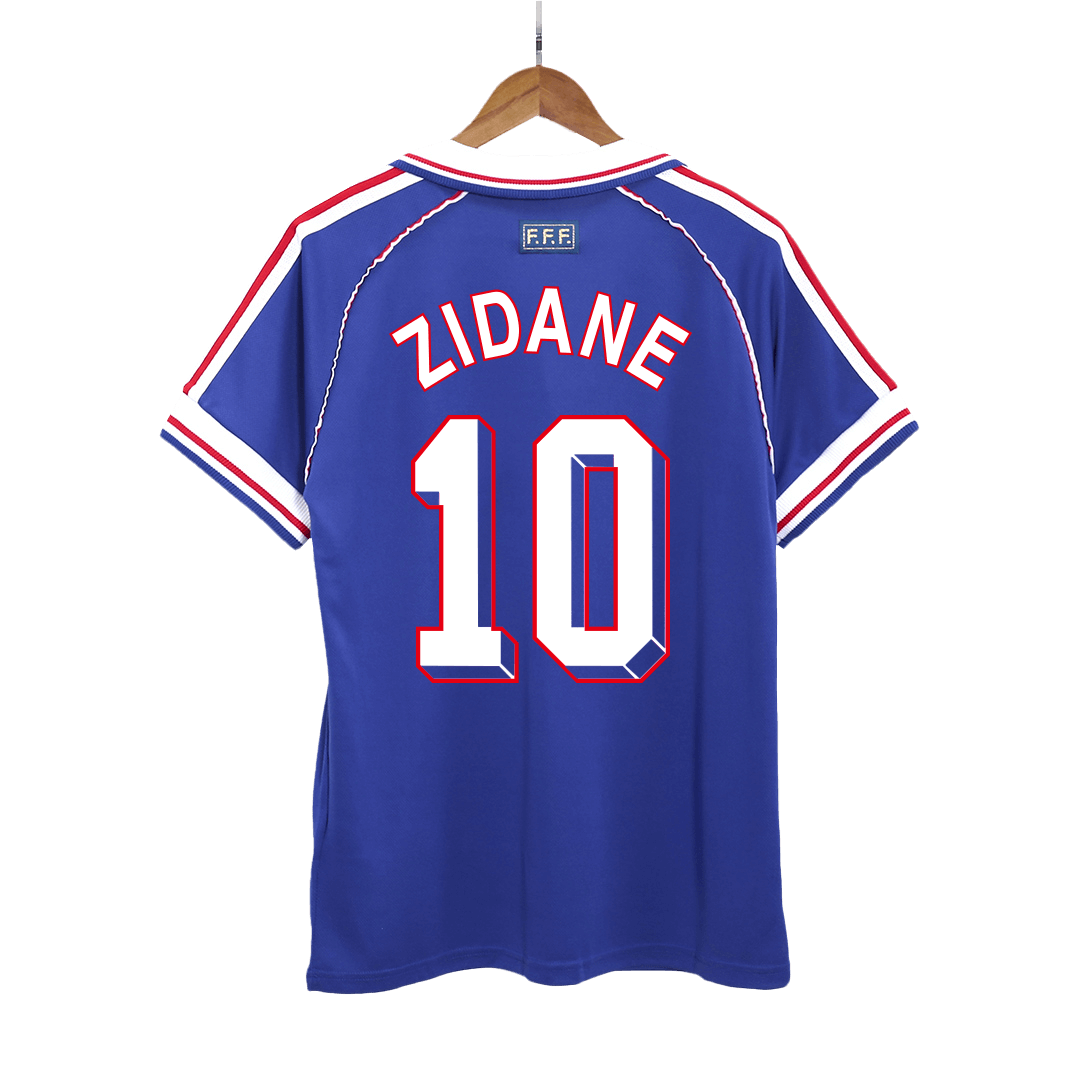 Camiseta Retro 1998 ZIDANE #10 Francia Primera Equipación Copa del Mundo
