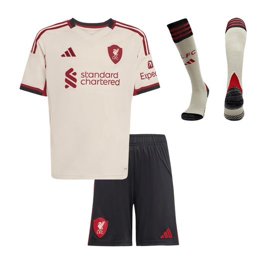 Conjunto Infantil Completo Liverpool 2025/26 Segunda Equipación Kids