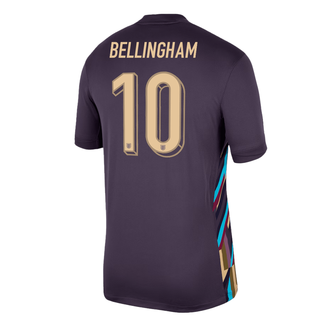 Camiseta BELLINGHAM #10 Inglaterra Euro 2024 Segunda Equipación Visitante Hombre-Versión Hincha