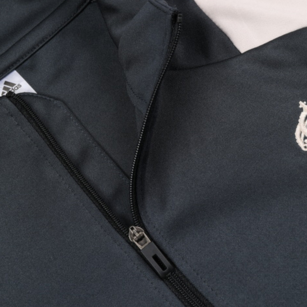 Men's Real Madrid Zipper Sweatshirt Kit (Top+Pants) 2024/25 Football Kit UK